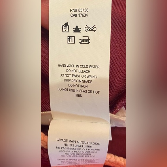 NWT Kate Spade Pique Texture Contrast Classic Bandeau One Piece Deep Plum Sz XS - Picture 7 of 11